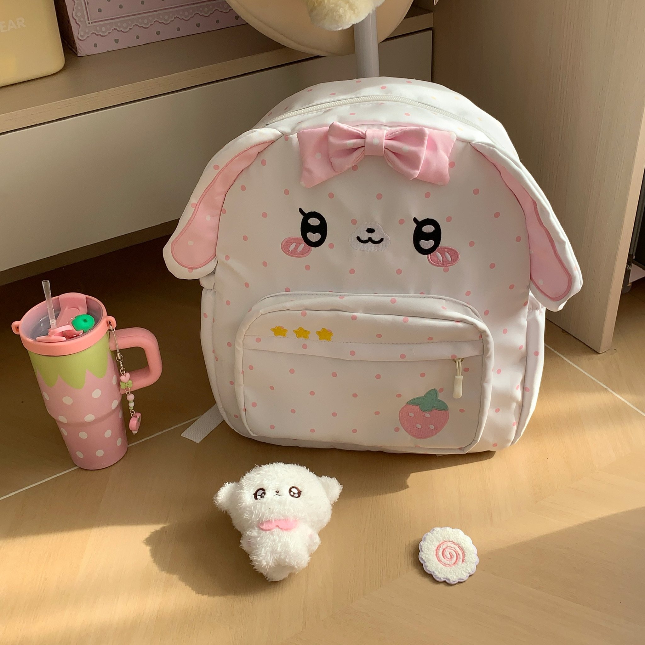 Girl Backpacks Cute Strawberry - Embroidery Rabbit recension och pris