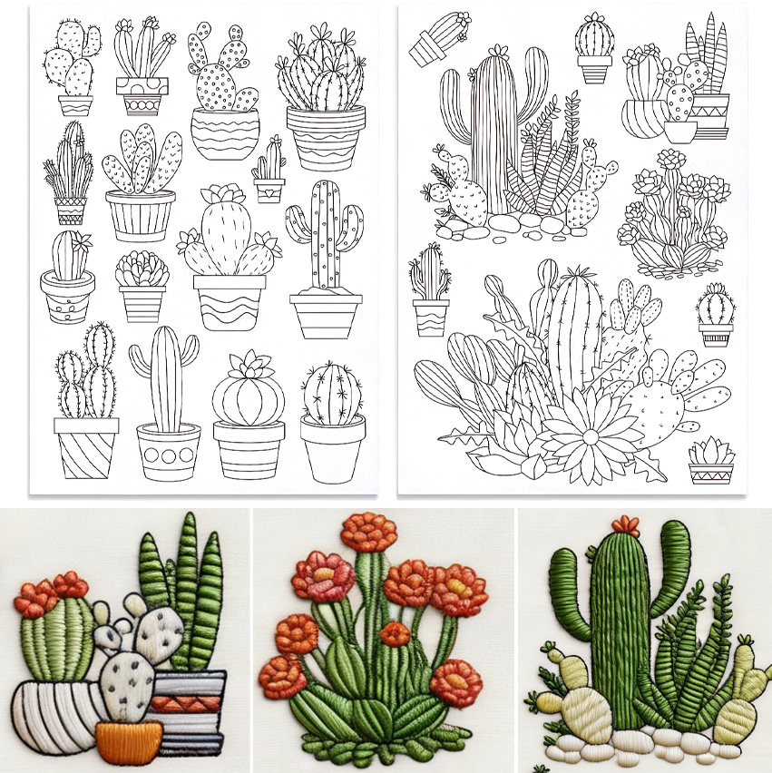 48Pcs Cactus Embroidery Self-A - Water Soluble Stabilizer recension och pris