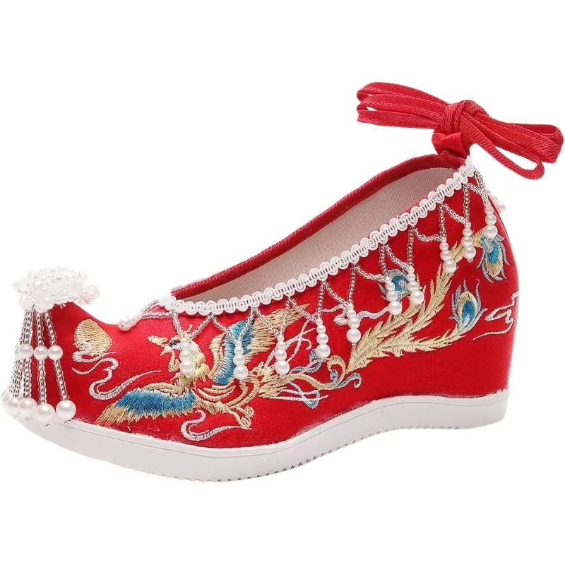 Women New Red Embroidered Wedd - Embroidery Red recension och pris