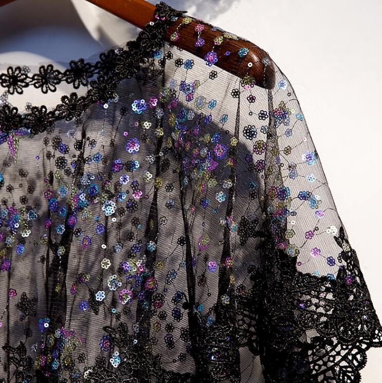 Women's transparent embroidery - Embroidery Pashmina recension och pris