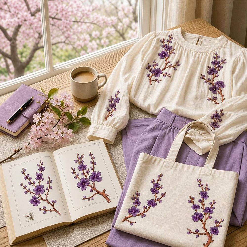 DIY Cherry Blossom Iron On Pat - Embroidery Patches recension och pris