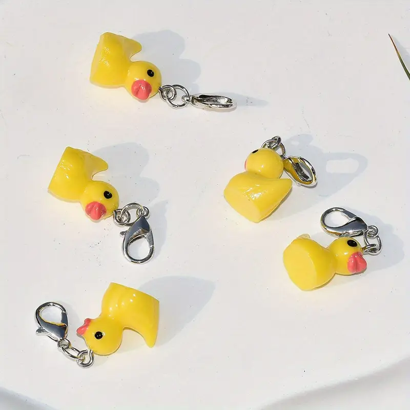 5pcs Lobster Clasp Resin Duck  - Stitch Marker Ring recension och pris