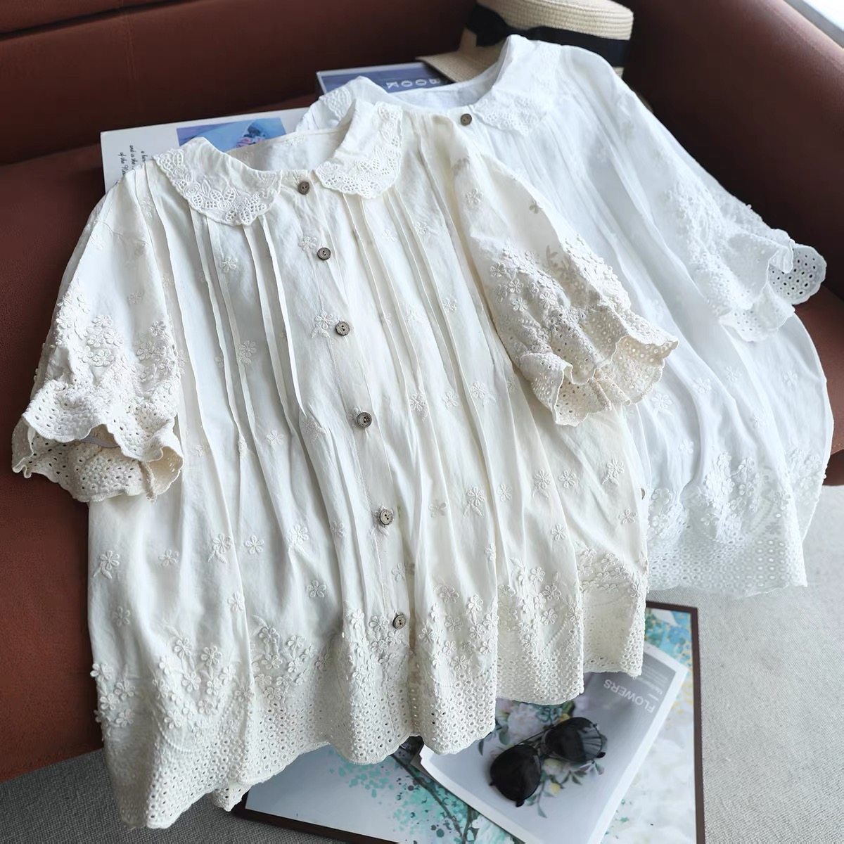 2026 Women Lace Peter Pan Coll - Embroidery Eyelet recension och pris