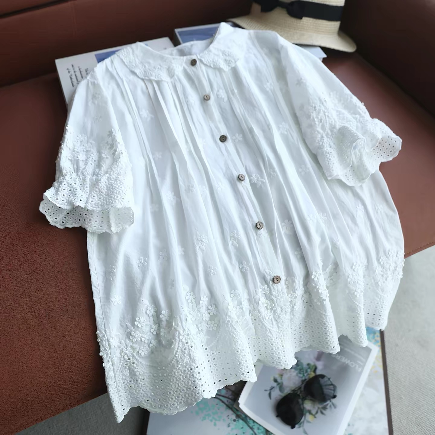 2026 Women Lace Peter Pan Coll - Embroidery Eyelet recension och pris