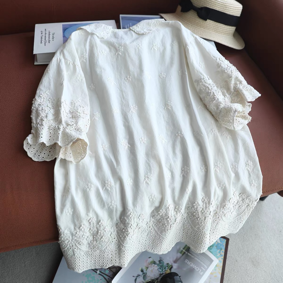 2026 Women Lace Peter Pan Coll - Embroidery Eyelet recension och pris