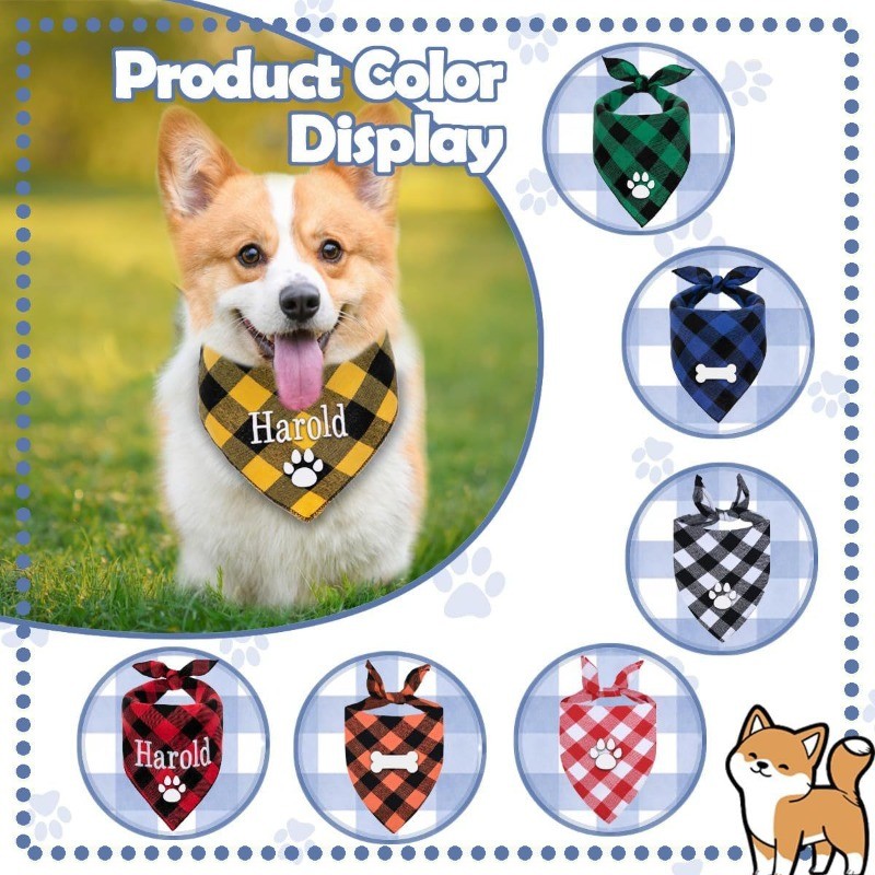 Embroidery Name Dog Bandana Cu - Embroidery Pashmina recension och pris