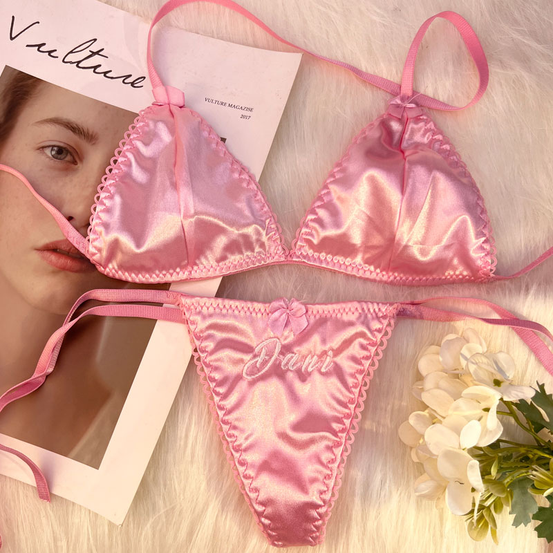 Custom Name Thongs Triangle Br - Embroidery Names recension och pris