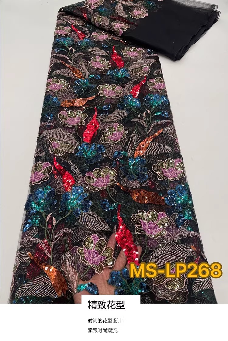 1yard Luxury Double color bead - Embroidery Net Dress recension och pris