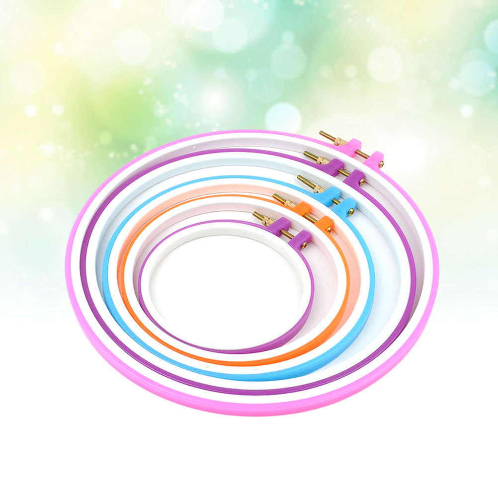 5Pcs Cross Stitch Hoop Set Pla - Embroidery Ring Sizes recension och pris