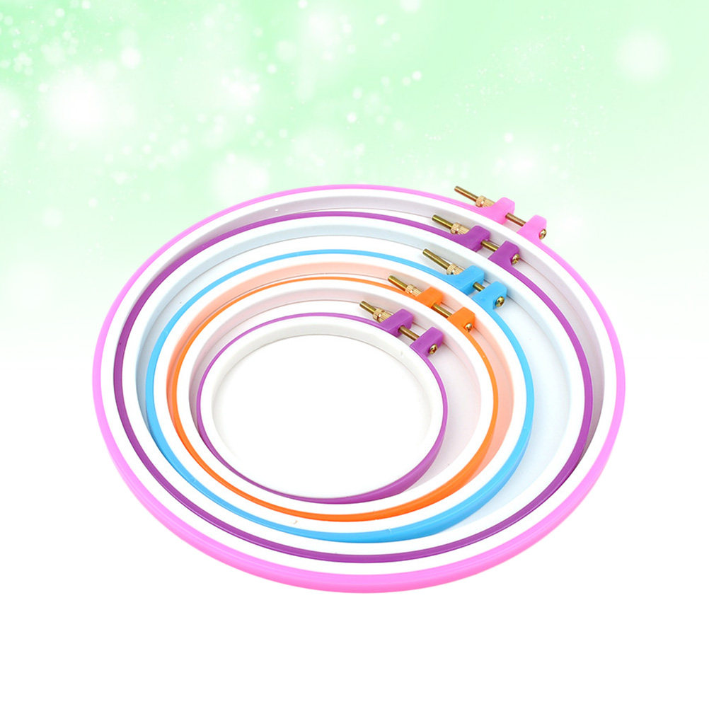 5Pcs Cross Stitch Hoop Set Pla - Embroidery Ring Sizes recension och pris